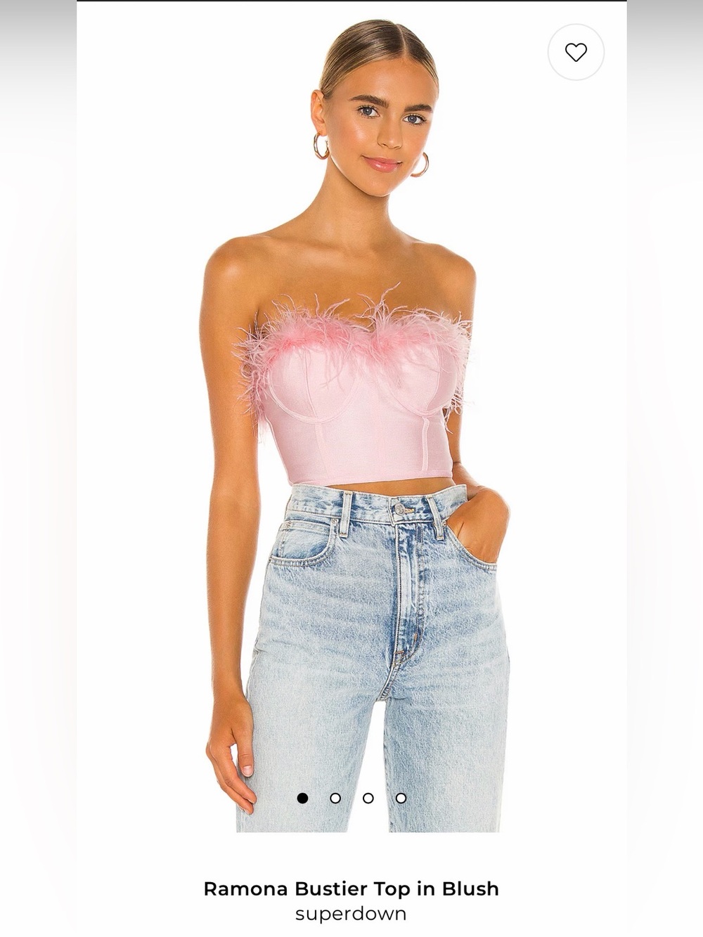 superdown Blush Feather Bustier Camisole